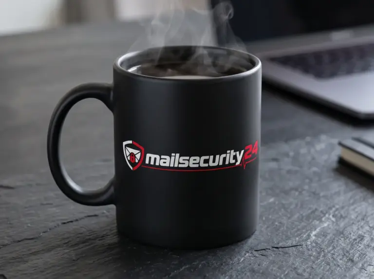 Mailsecurity24 Black mug (Visualisation)