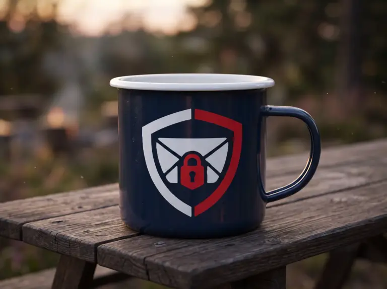 Mailsecurity24 Emaille-Becher (Visualisierung)
