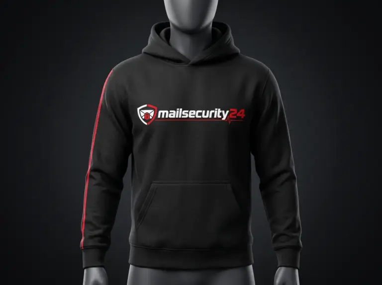 Mailsecurity24 Hoodie schwarz (Visualisierung)