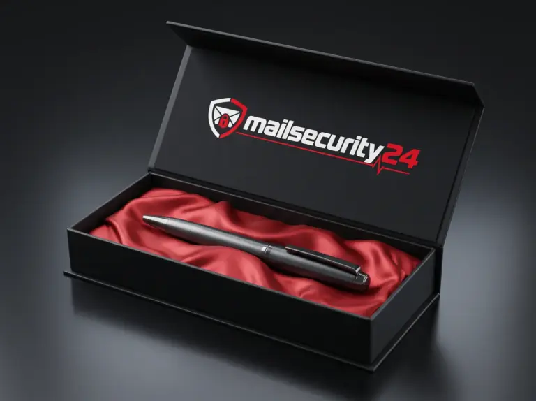 Mailsecurity24 Premium-Stift im Etui (Visualisierung)