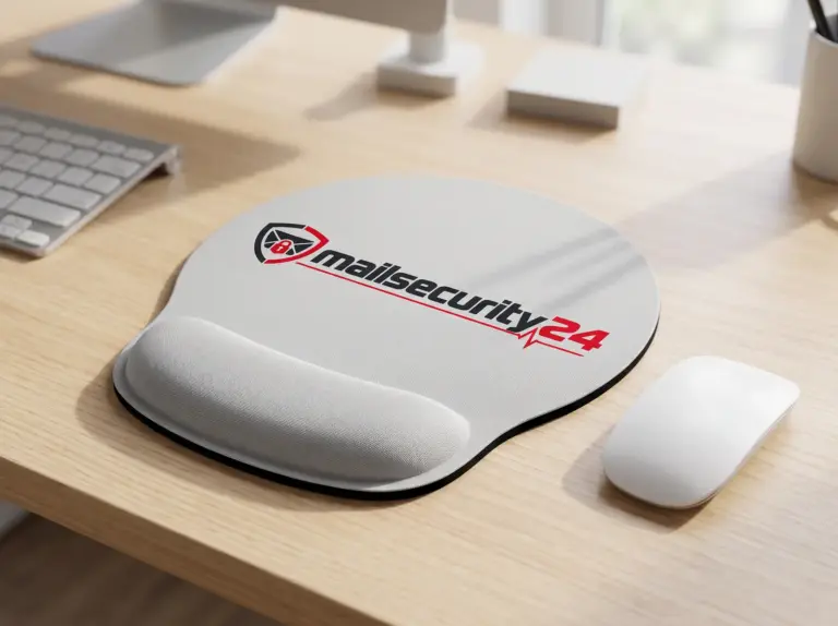 Mailsecurity24 Mauspad mit Handballenauflage (Visualisierung)